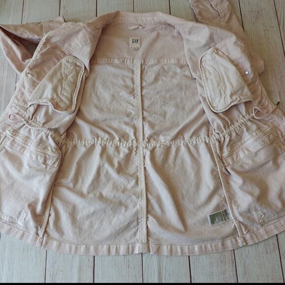 GAP pale pink tencel utility jacket sz S - Picture 10 of 12